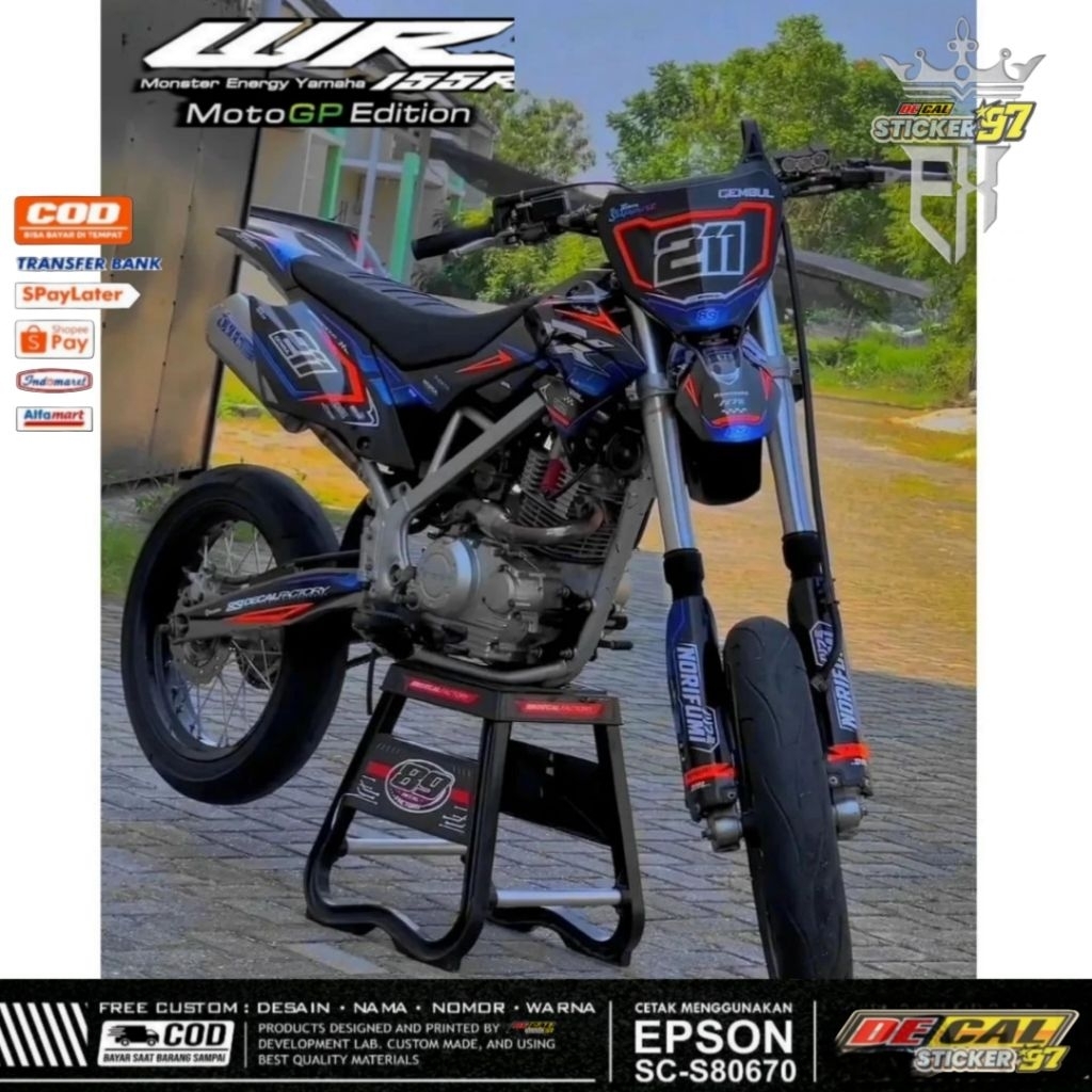 DECAL DTRACKER HITAM BIRU DESAIN TERBARU BEBAS CUSTOM DESAIN