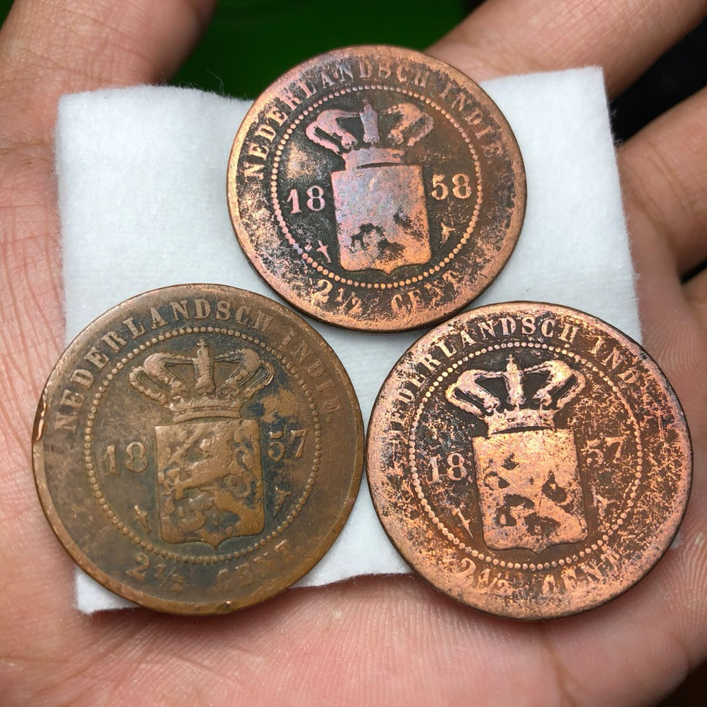 Koin Kuno Benggol Asli 3pcs Tahun 1857 dan 58