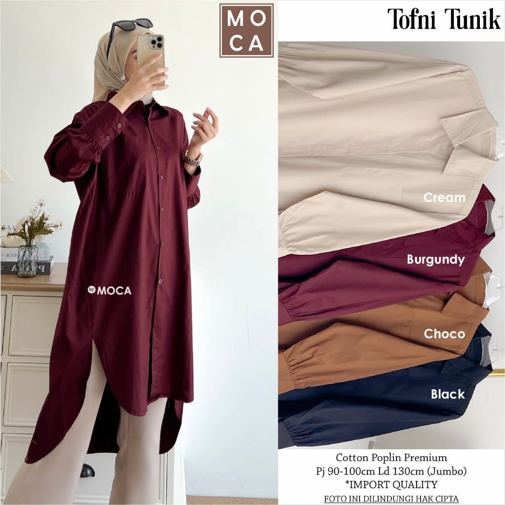 TOFNI TUNIK JUMBO BAHAN KATUN POPLIN