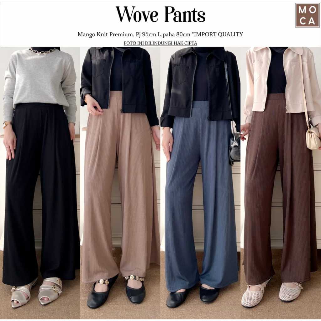 Wove Pants Original Moca Mango Knit Premium Celana Kulot Wanita (AllSize) Quality Import