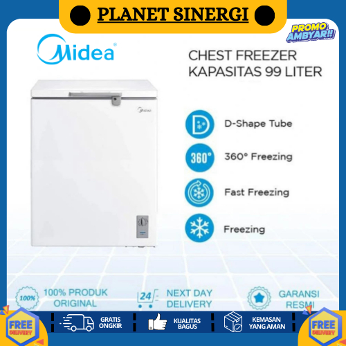 BOX FREEZER MIDEA 99LITER HS-129 CHEST FREEZER MIDEA GARANSI RESMI