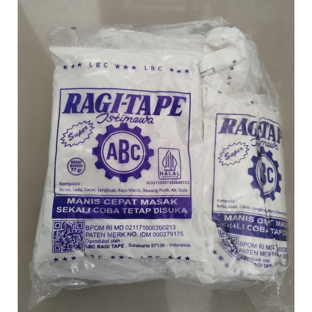 Ragi tape singkong ABC ecer 1 sachet