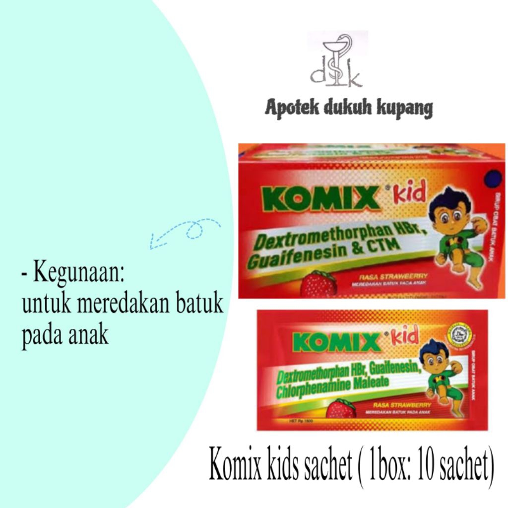 Komix kids sachet batuk dan pilek pada anak.