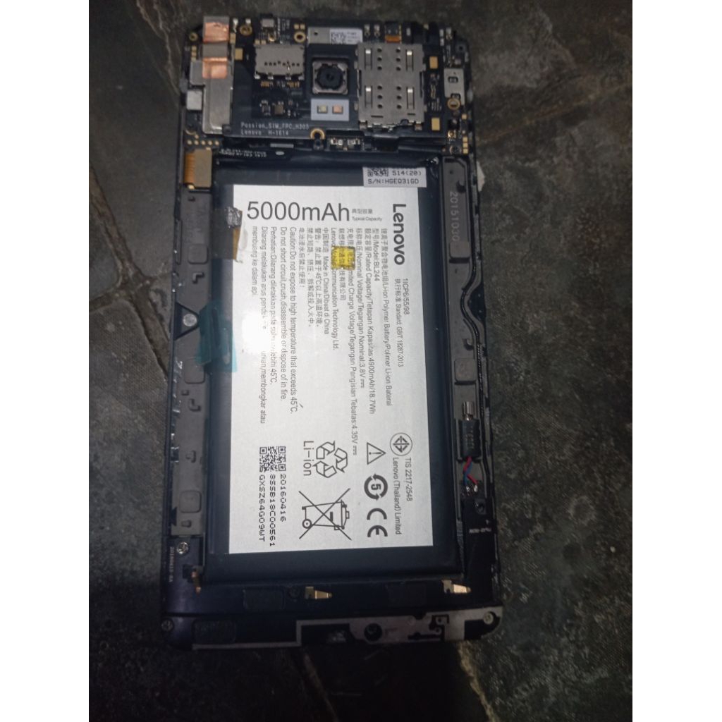 mesin lenovo Vibe P1a42 normal minus lcd