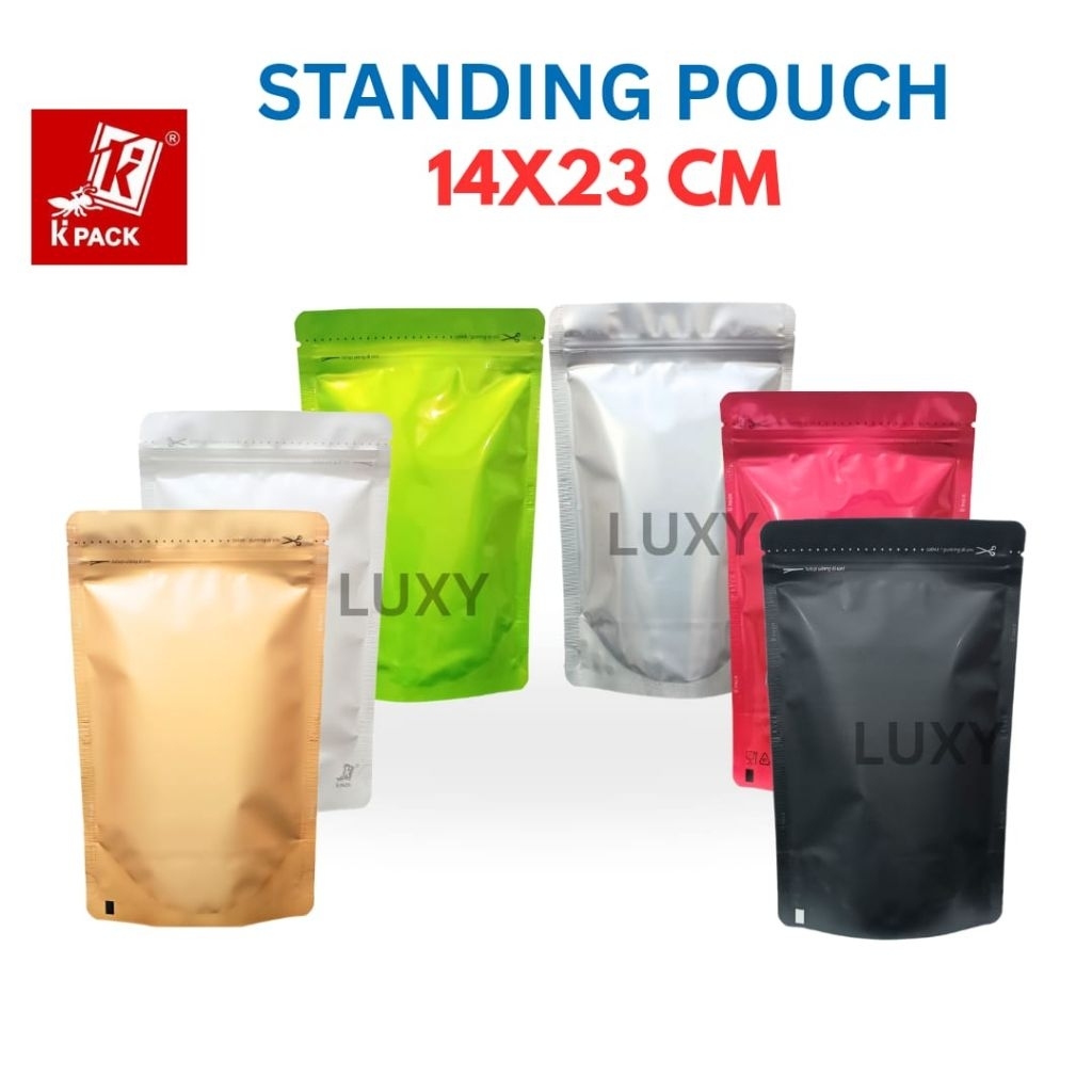 STANDING POUCH WARNA 14X23 CM / STAND POUCH / PLASTIK KLIP KEMASAN KPACK
