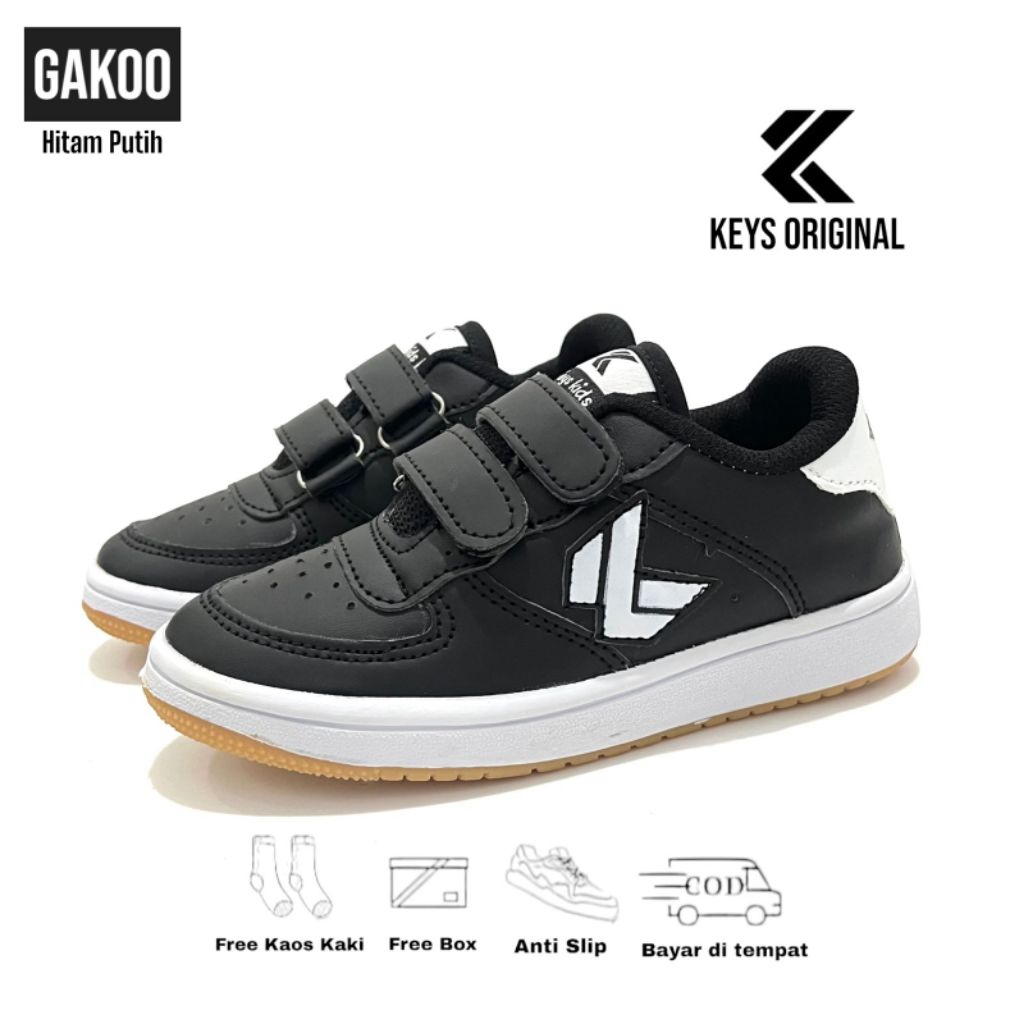 SEPATU SEKOLAH ANAK TK SD SEPATU ANAK SEKOLAH HITAM PUTIH SEPATU FASHION ANAK CEWEK COWOK USIA 2-10 