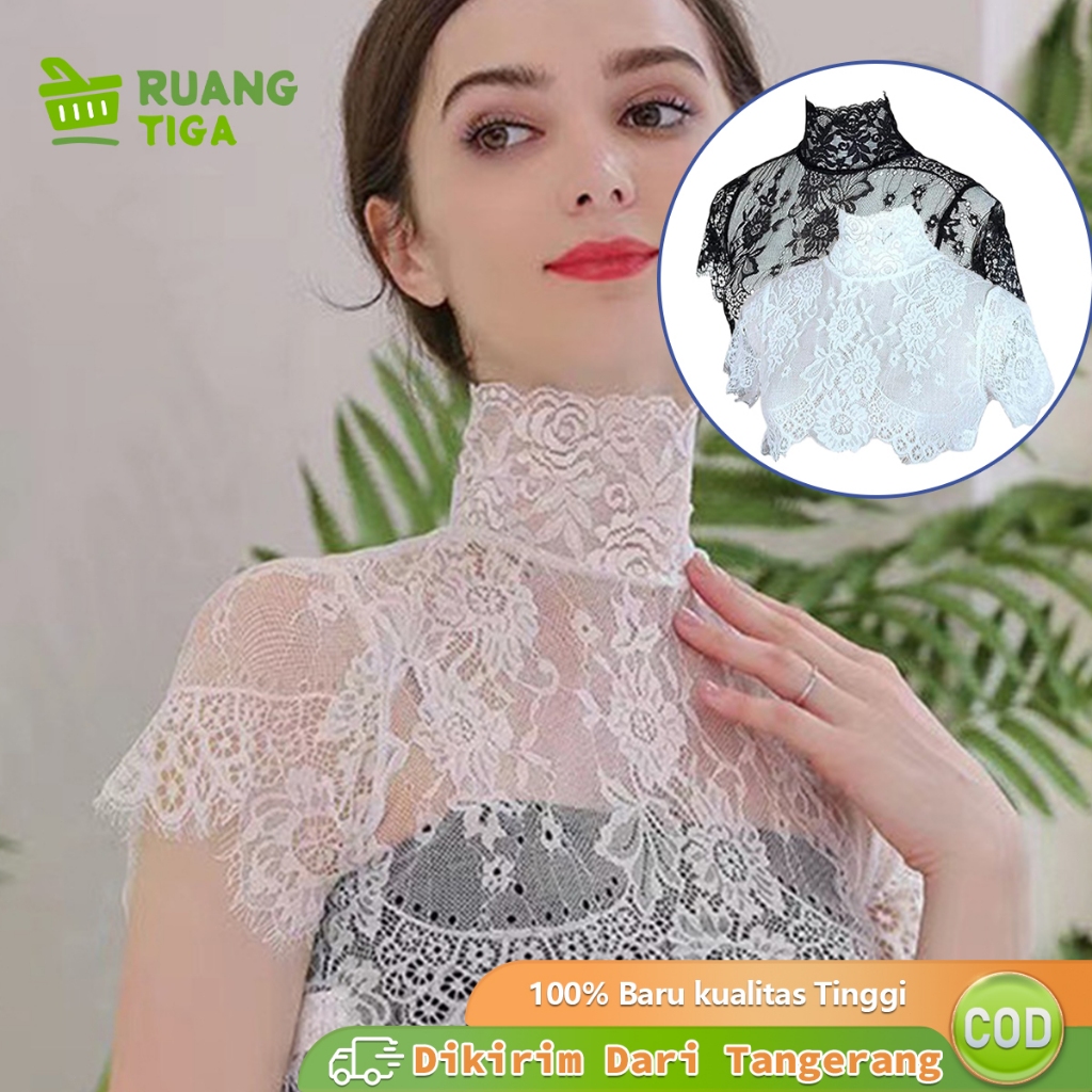 Lace Kerah Palsu Wanita Fake Collar Korean Style Kerah Bordir Renda Instan Aksesoris