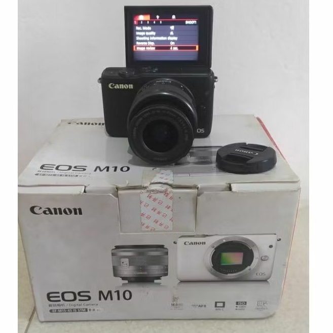 Kamera Canon M10 mirrorless lengkap dus