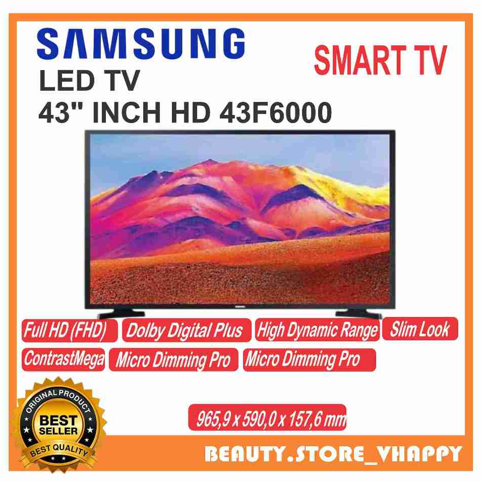 Samsung 43" 43f6000 FHD Smart TV HDR Elegan Desain || Samsung 43 Inch Smart TV FHD HDR Garansi Resmi