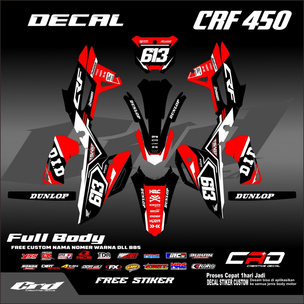 DECAL CRF 450 DECAL CRF 450 FULL BODY BISA REQUEST FULL BODY DECAL CRF 450