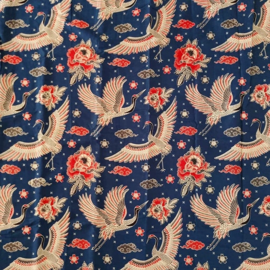 Kain Batik Katun Premium Motif Burung Bangau Terbang