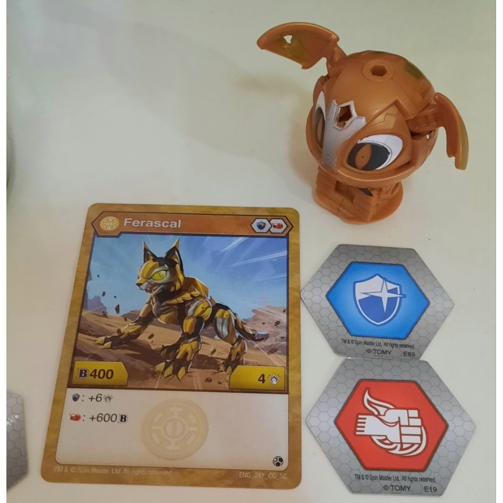 Bakugan Geogan Rising Aurelus Ferascal + 2 bakucore spin master