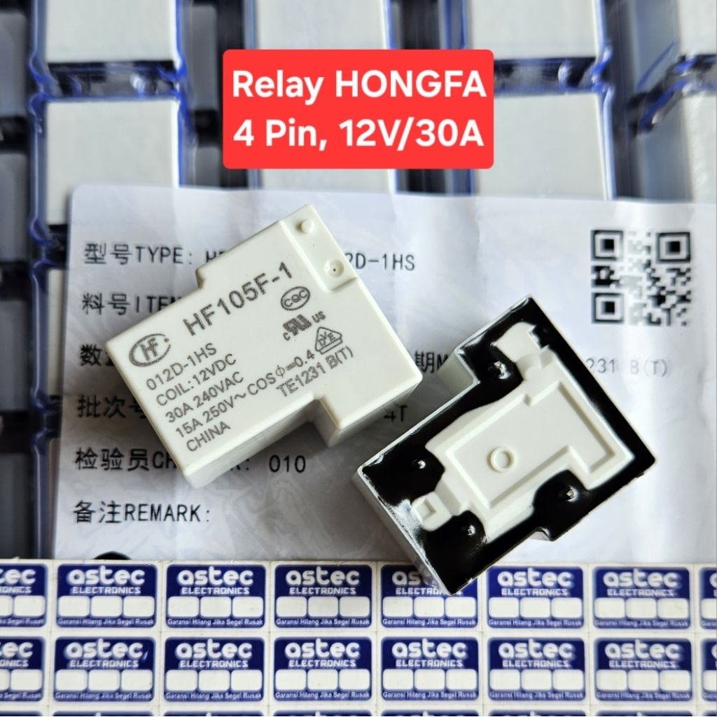 Relay 12V 30A HF105F-1 Hongfa