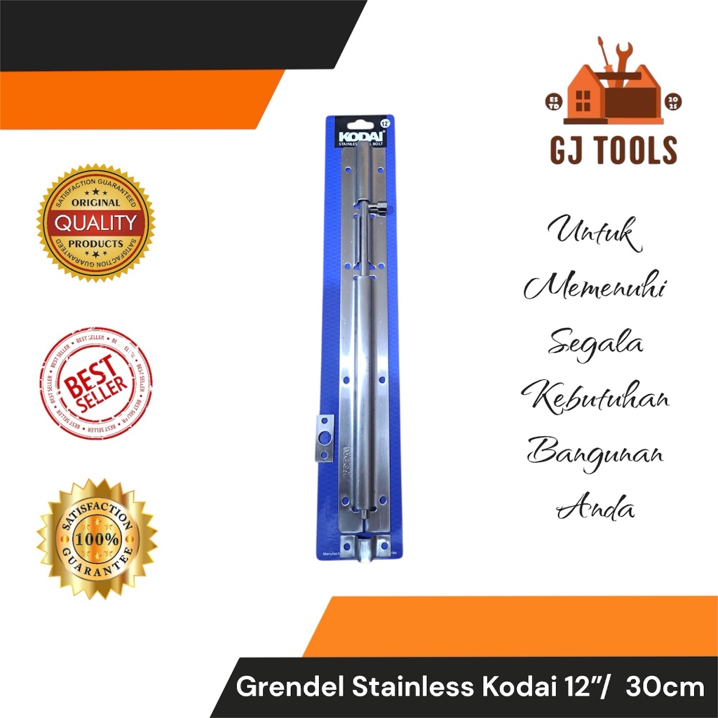 Grendel Stainless Kodai 12" Grendel Kodai Selot Pintu Jendela 12"