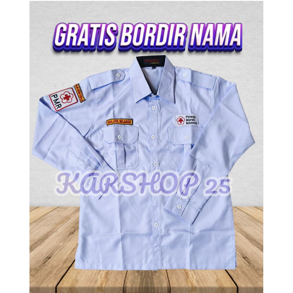 KEMEJA PMR LENGAN PANJANG TERBARU KEMEJA PMR SMA KEMEJA WIRA PMR ATASAN BAJU PMR