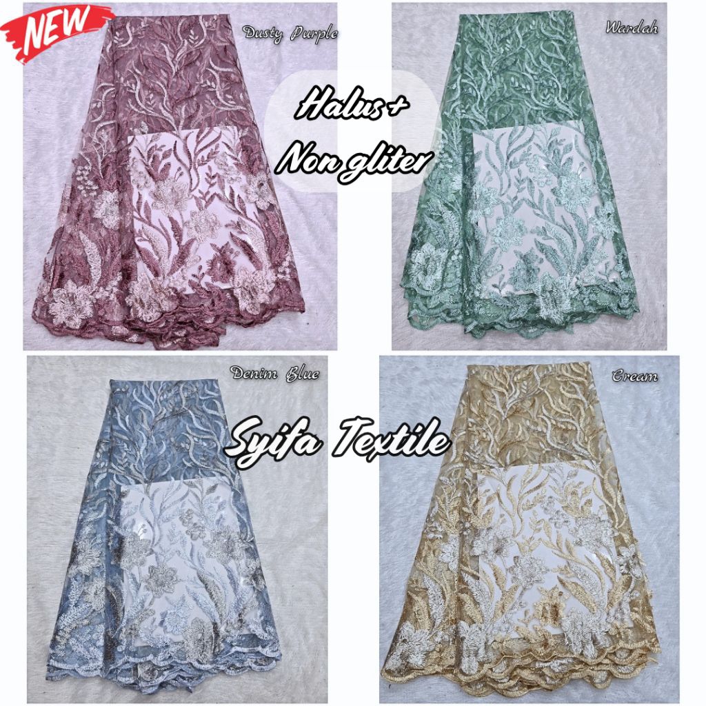 NEW PRODUK. Kain Brokat Meteran (harga stengah meter) Kain Tile Bordir / Kain Brokat Premium Mewah /