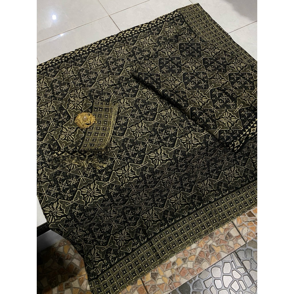 SET COUPLE BATIK INDIGO (KAMEN + SELENDANG + SAPUT)