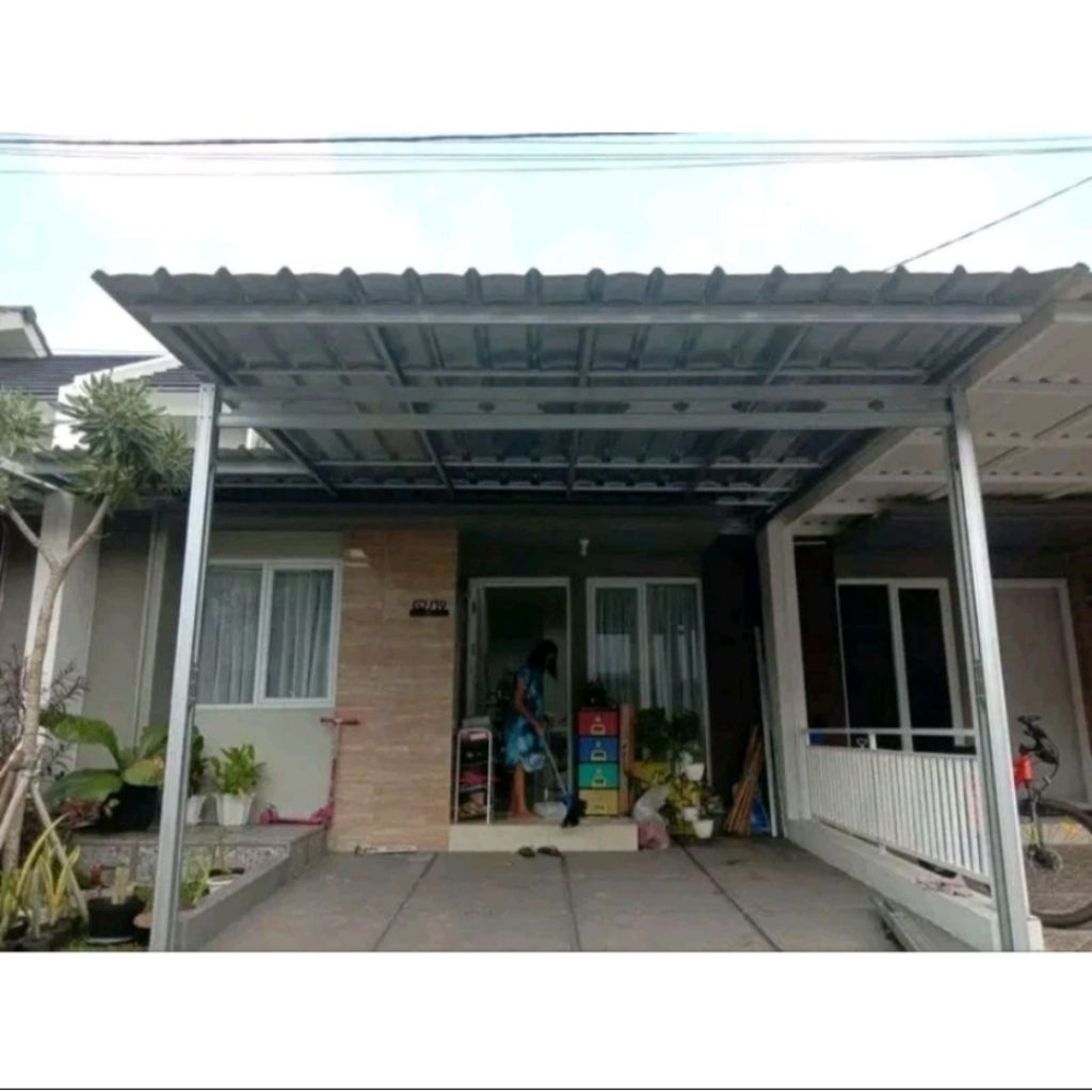 kanopi spandek pasir terpasang