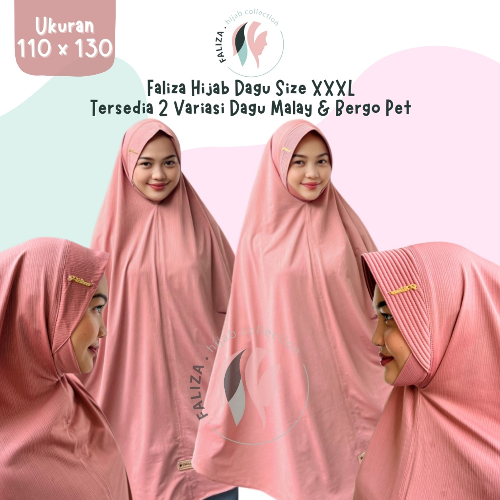 𝐅𝐚𝐥𝐢𝐳𝐚 - Hijab Jersey Strada Syar'i Jumbo Hijab Pet Malay Dagu Hijab Haji Umroh XXXL