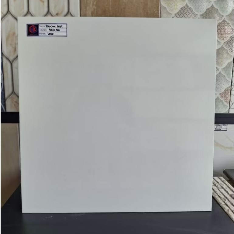 Keramik Lantai Cutting 50x50 Falcon White || Putih Polos || Uno
