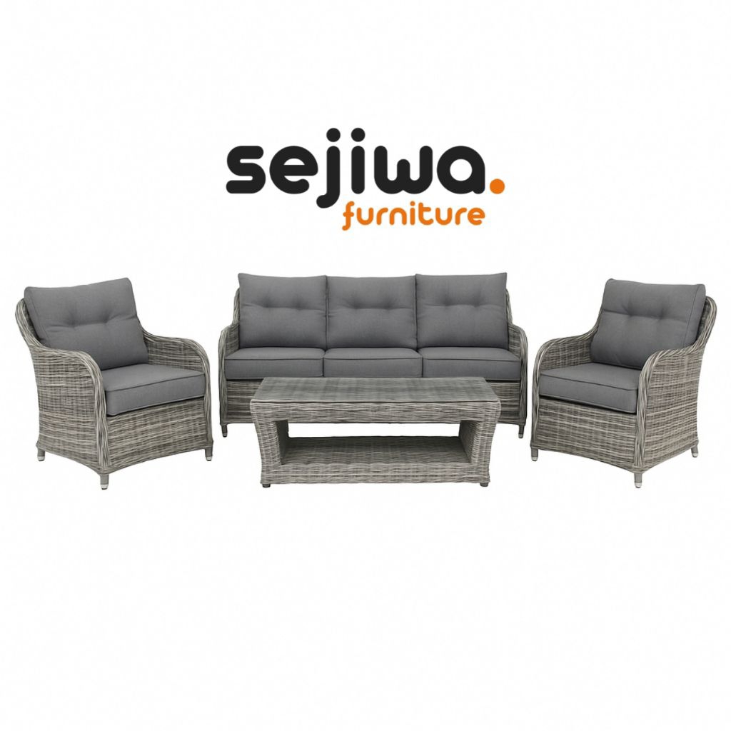 Set Sofa Tamu Outdoor Rotan Sintetis / Kursi Tamu Anyaman Rotan Sintetis