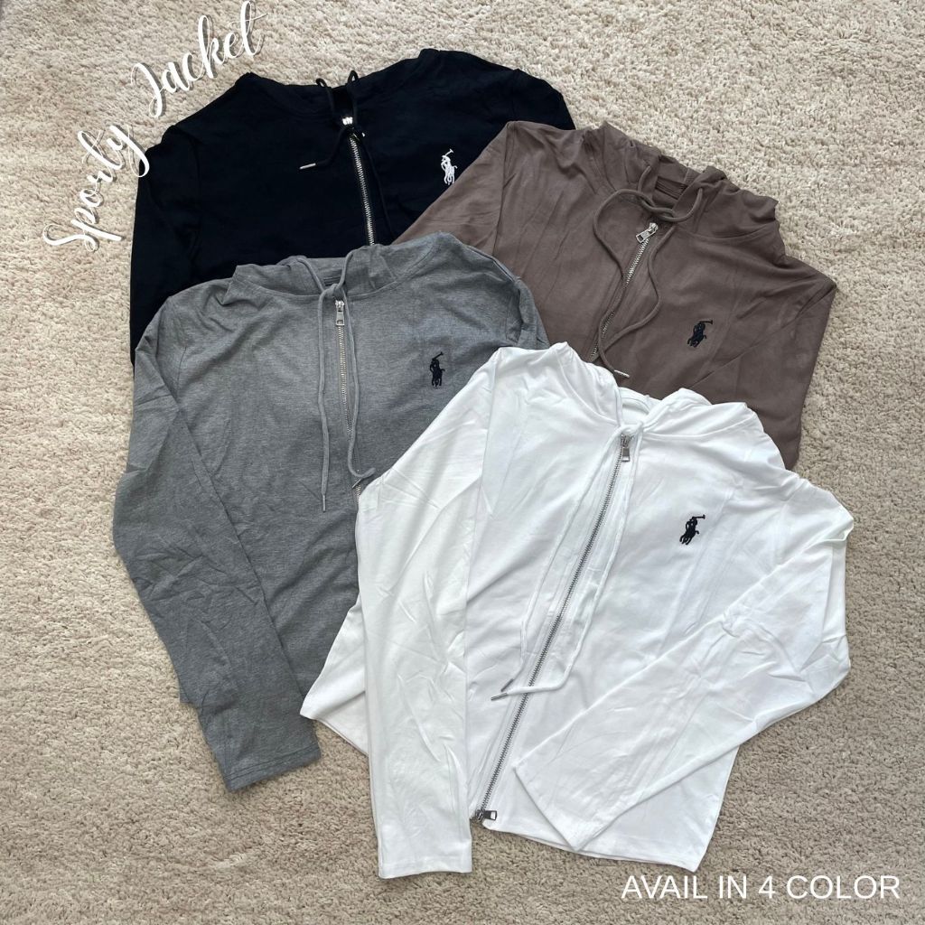 Sporty Polo Jacket | Atasan wanita jacket polo bahan kaos import premium