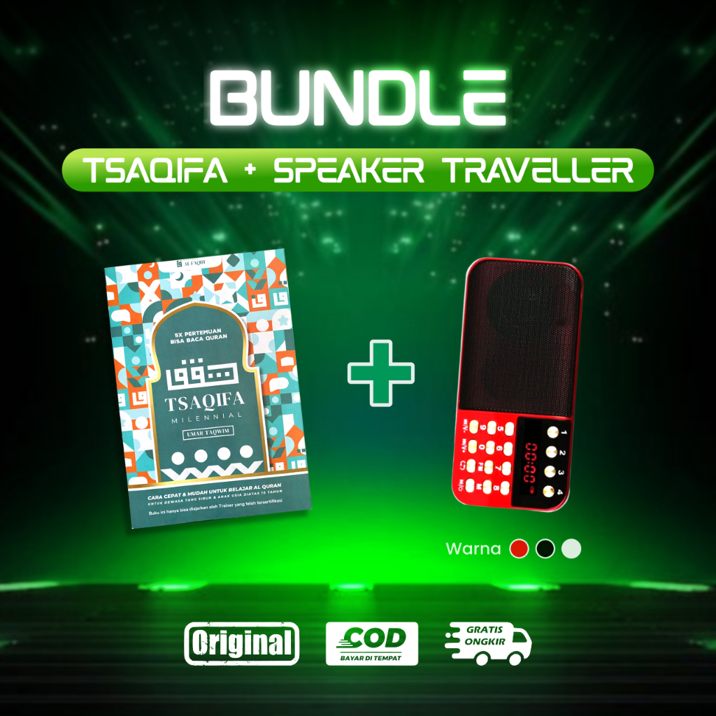 Paket Bundling Buku Tsaqifa Millenial Elegan & Speaker Traveller Powerbank 24 jam