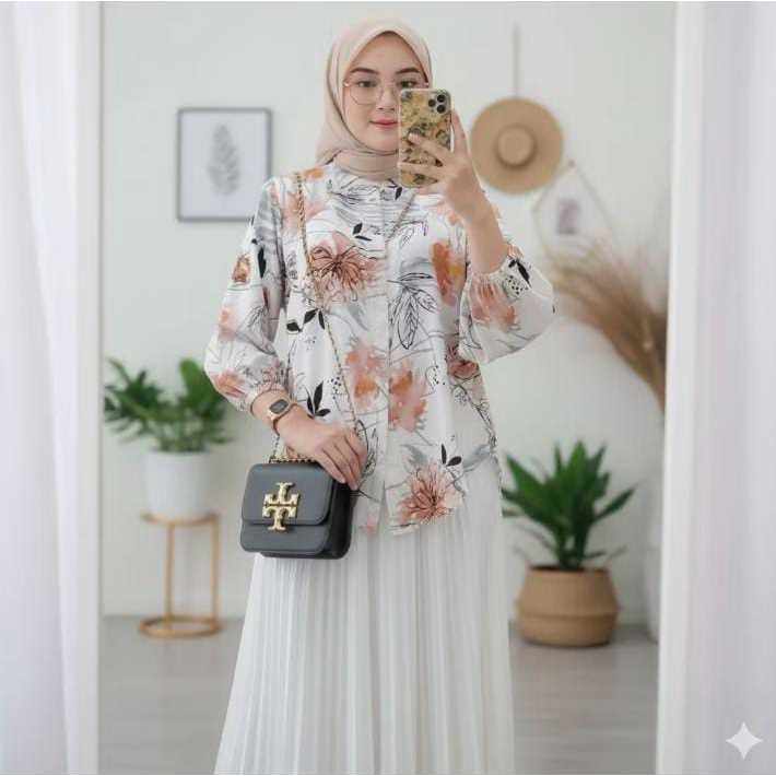 DEPOK STYLE - ZHAFIRA KEMEJA RAYON JUMBO L XL // KEMEJA KANCING // KEMEJA MOTIF // KEMEJA BIG SIZE /