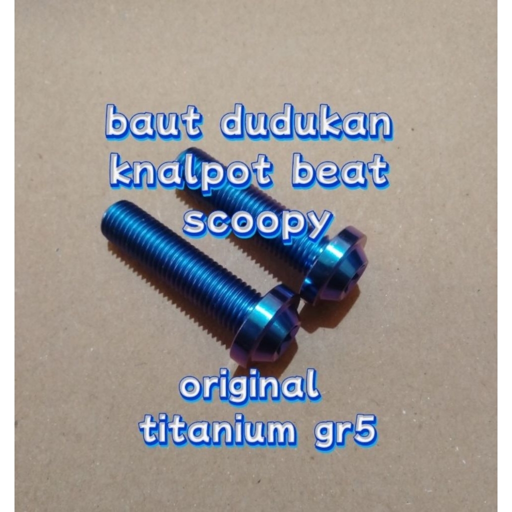Baut Dudukan Knalpot Beat Scoopy Original Titanium Great5