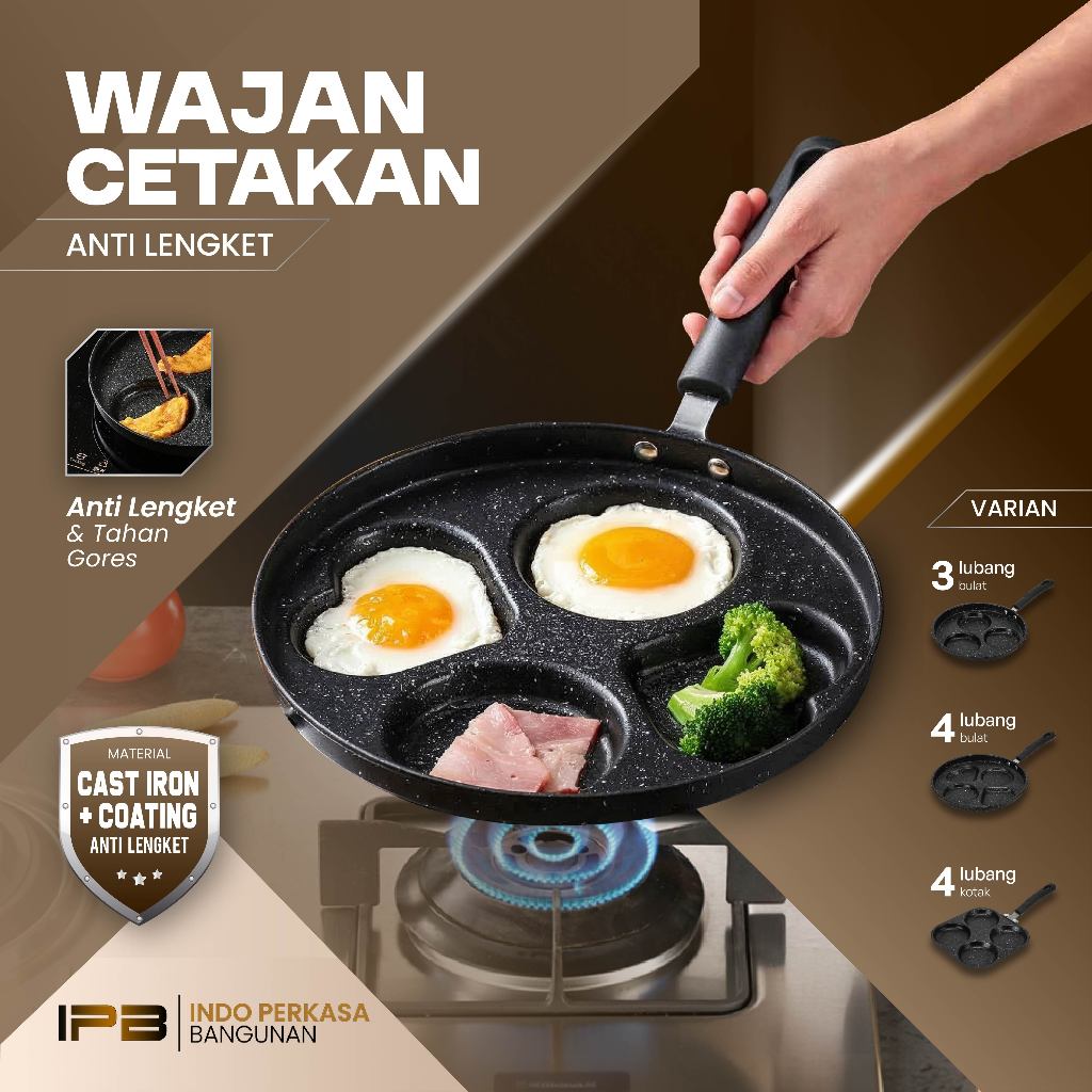 Teflon Cetakan Telur Ceplok Teflon Telur 4 LUbang Anti Lengket High Quality Premium AA214