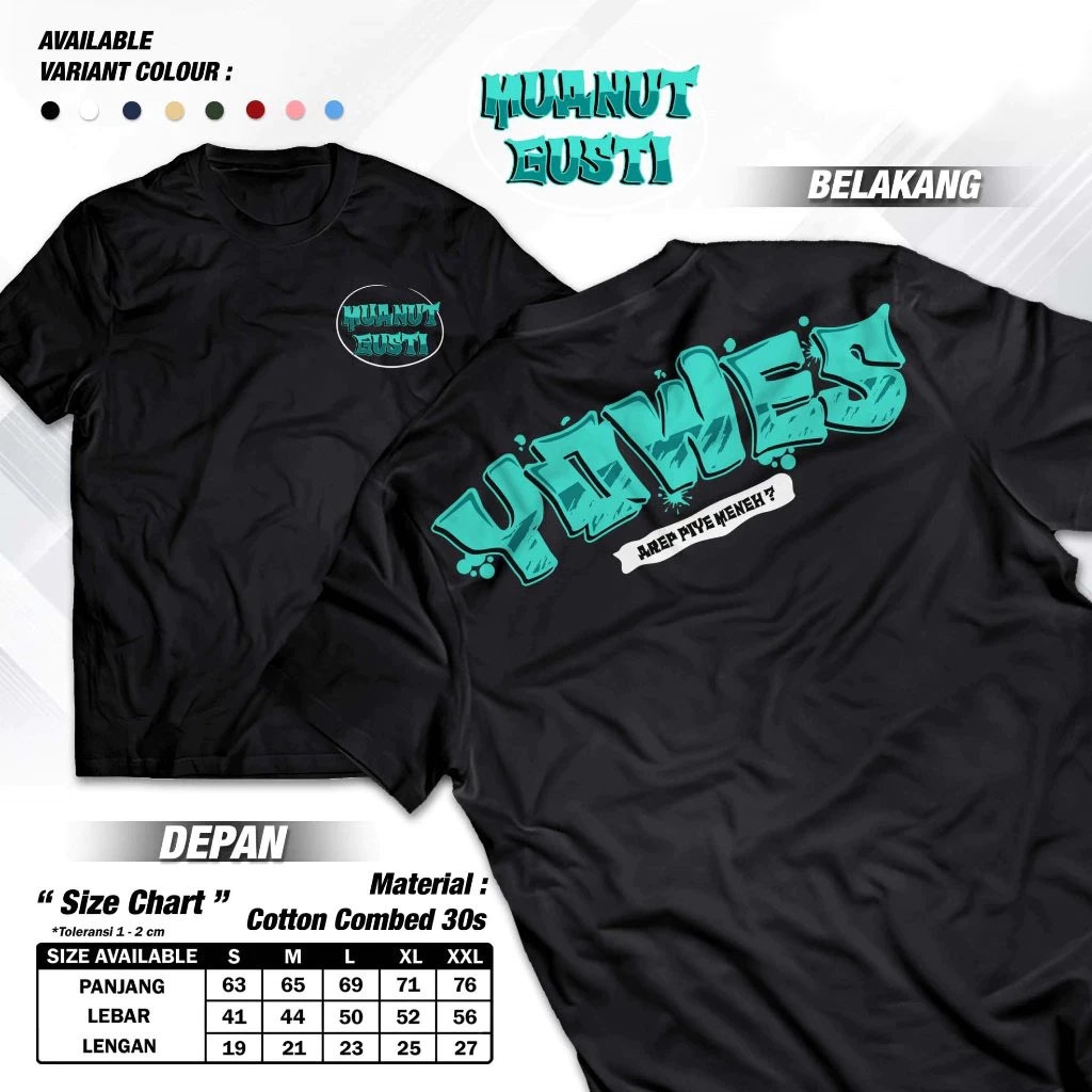 Kaos Kata Kata "Manut Gusti Yowes Arep Piye Meneh" / Baju Kaos Kata-Kata Keren Nyindir Viral / T-Shi