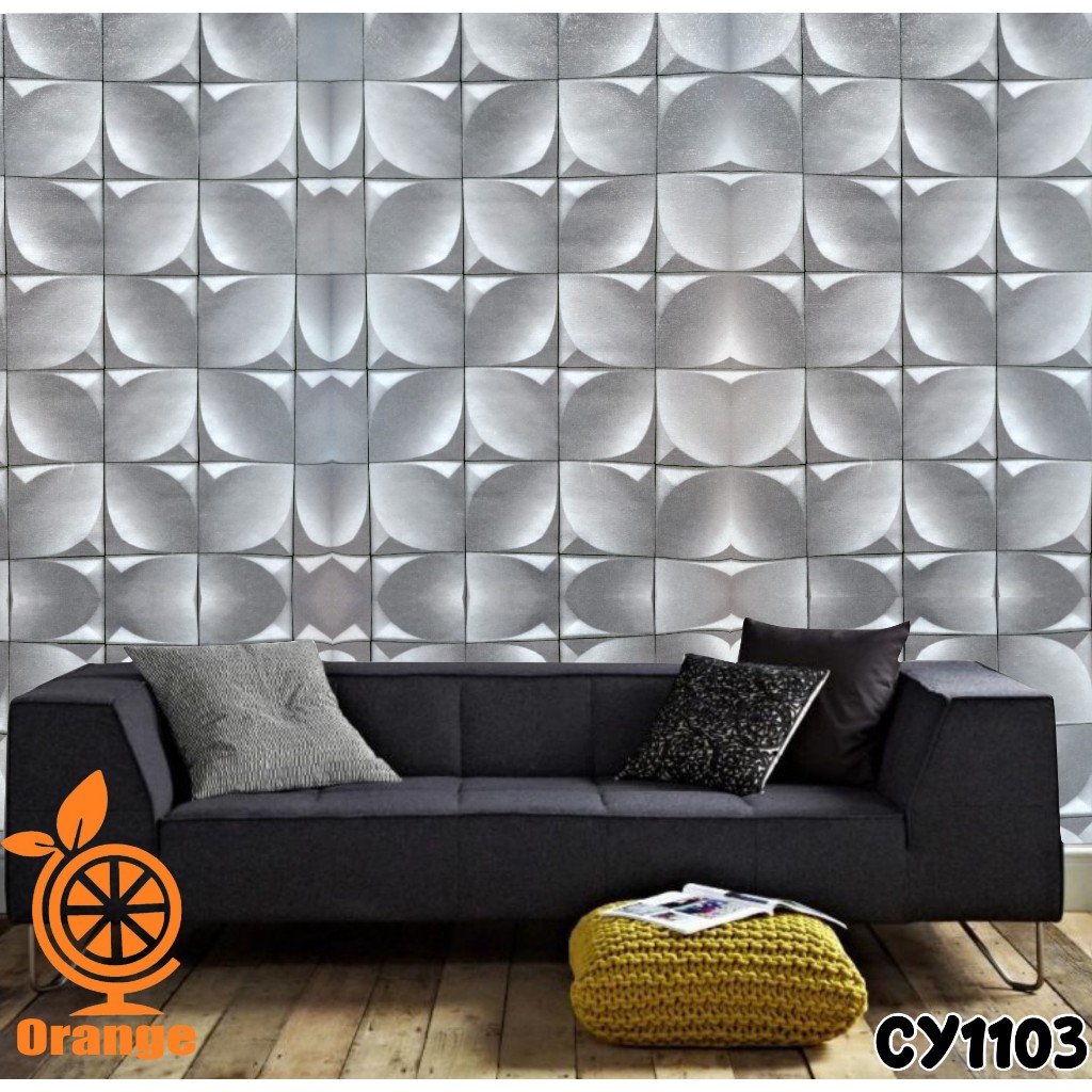 DTG Wallpaper dinding stiker motif minimalis abu 45 x 8meter Wallstiker Ruang tamu CY1103