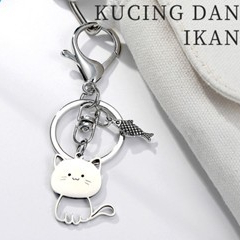 Wwn9996 - ALOY Metal Keychain MOTIF KUCING Dan IKAN Kait KEY Gantungan Kunci Model UDANG Snoppy Gant