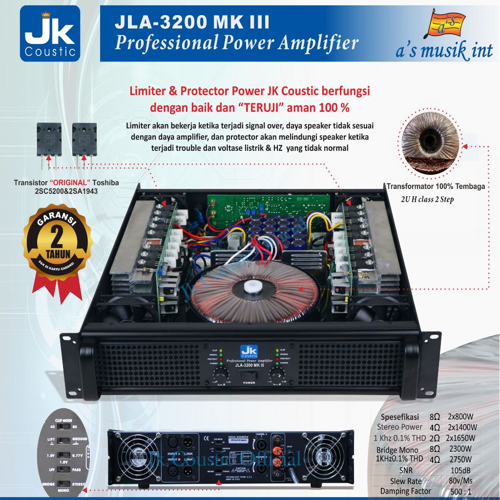 Power JLA-3200 MK III JK Coustic Power Amplifier JLA 3200 MKIII