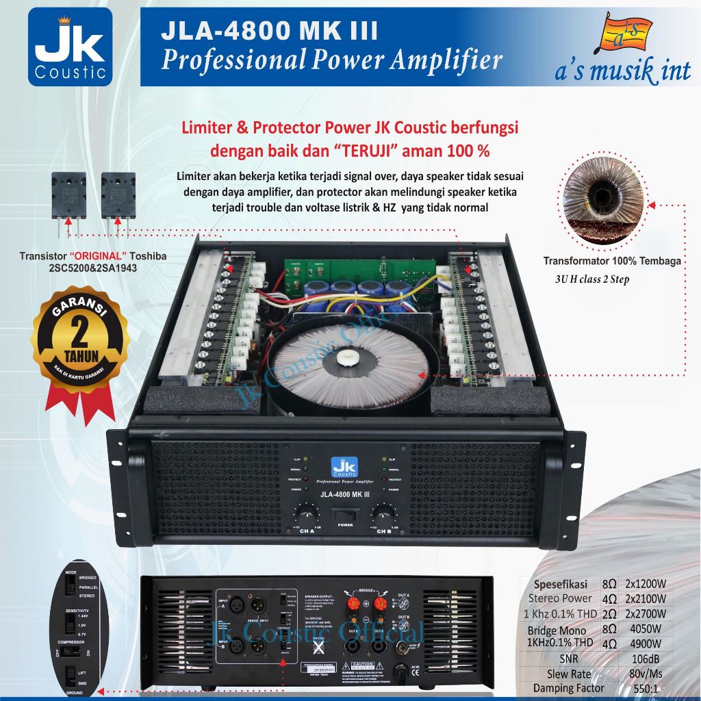 Power JLA-4800 MK III JK Coustic Power Amplifier JLA 4800 MKIII