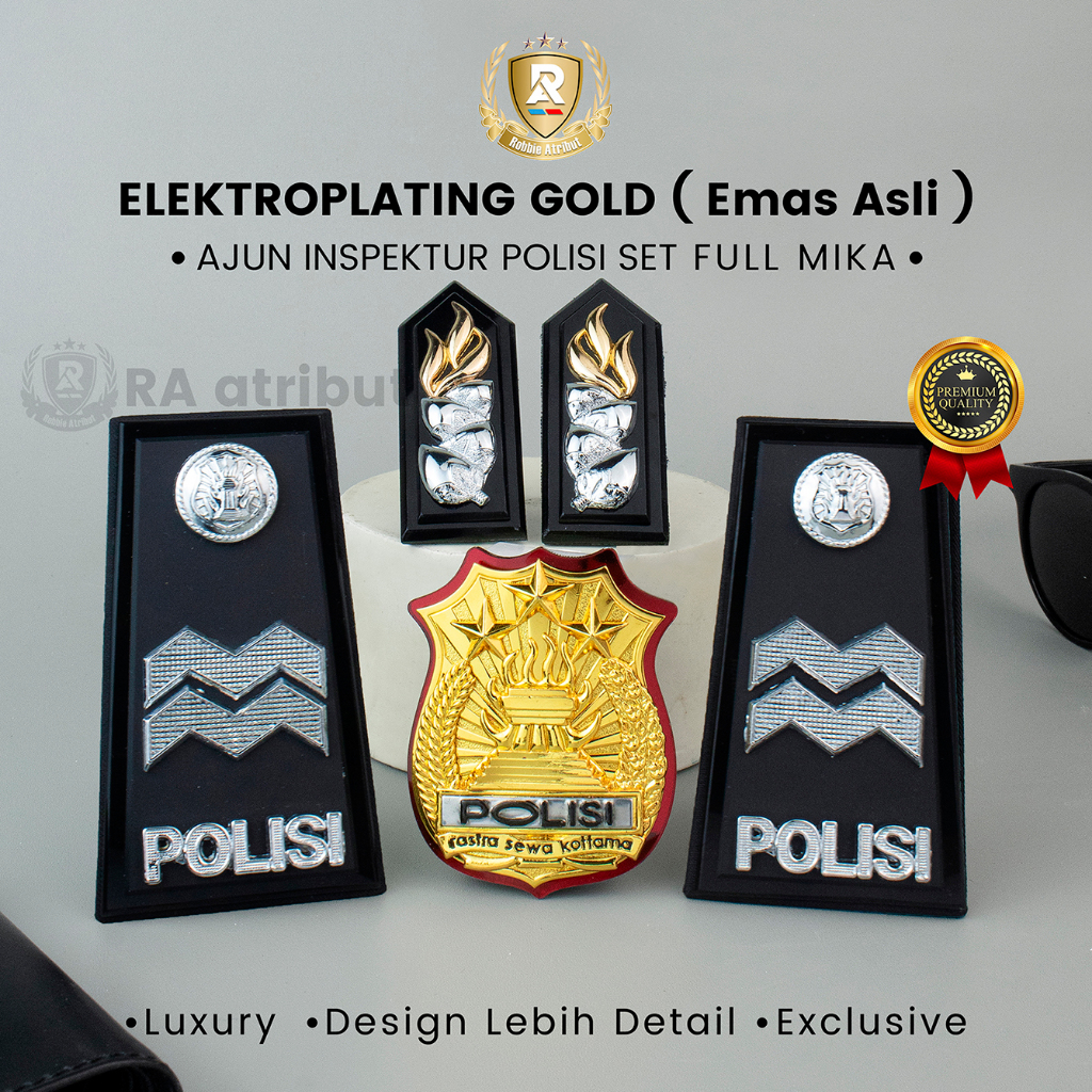 Pangkat Aiptu Mika Akrilik Polri / Kewenangan Polri / Monogram Polri Premium Quality