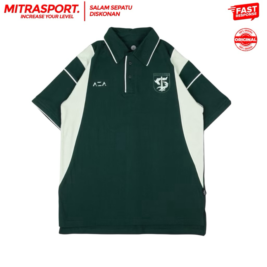 Persebaya Polo Shirt Cut Out Retro Green - Kaos Polo Pria Wanita