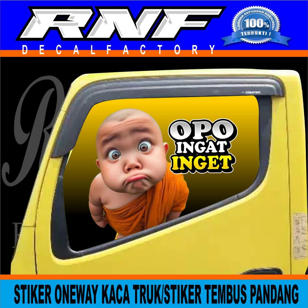 Stiker One Way, Stiker Kaca Samping Anak Kecil Lucu, Bisa Costume Truk Canter Stiker Kaca Truk