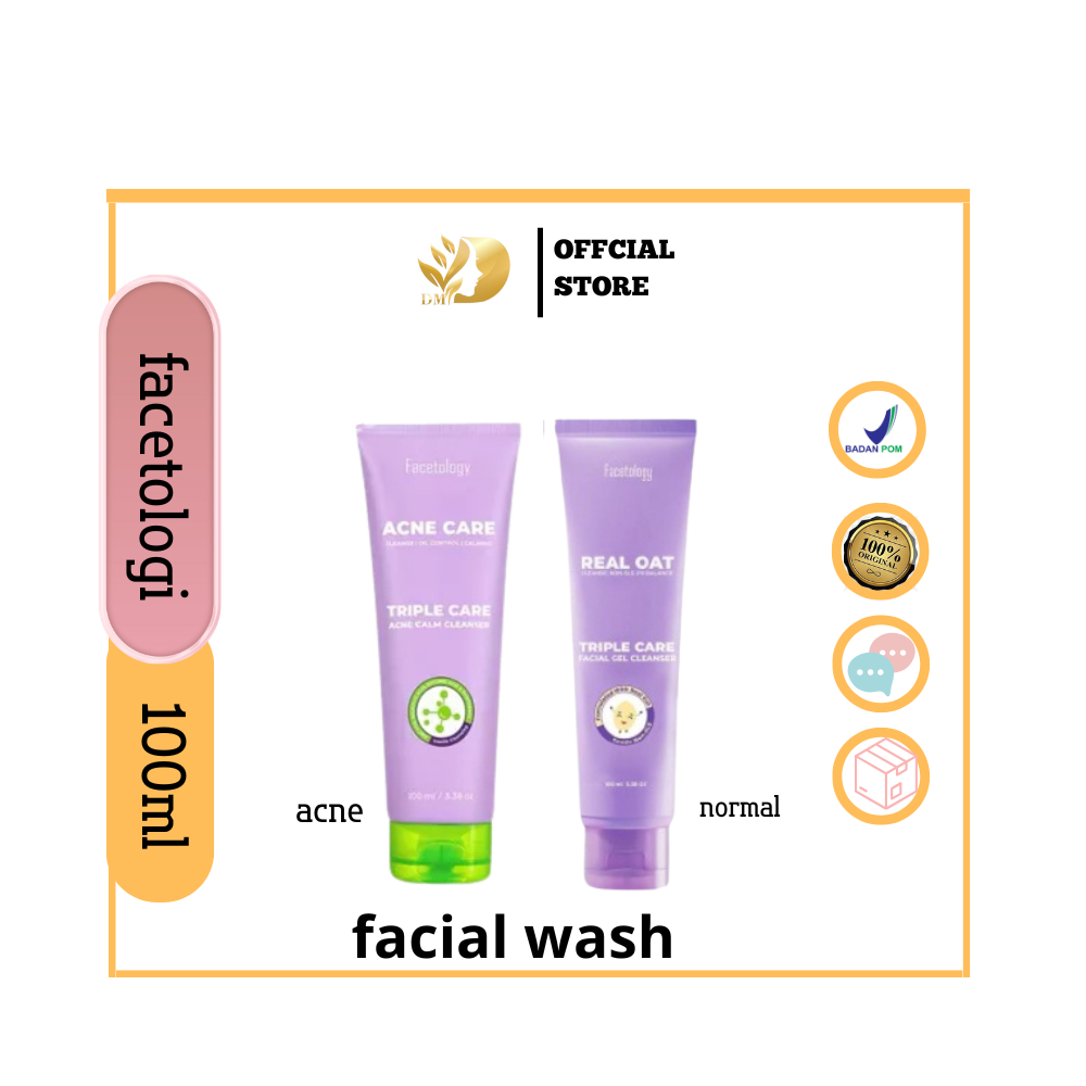 FACETOLOGY Real Oat Triple Care/Triple Care Acne Calm Facial Gel Cleanser 100ml