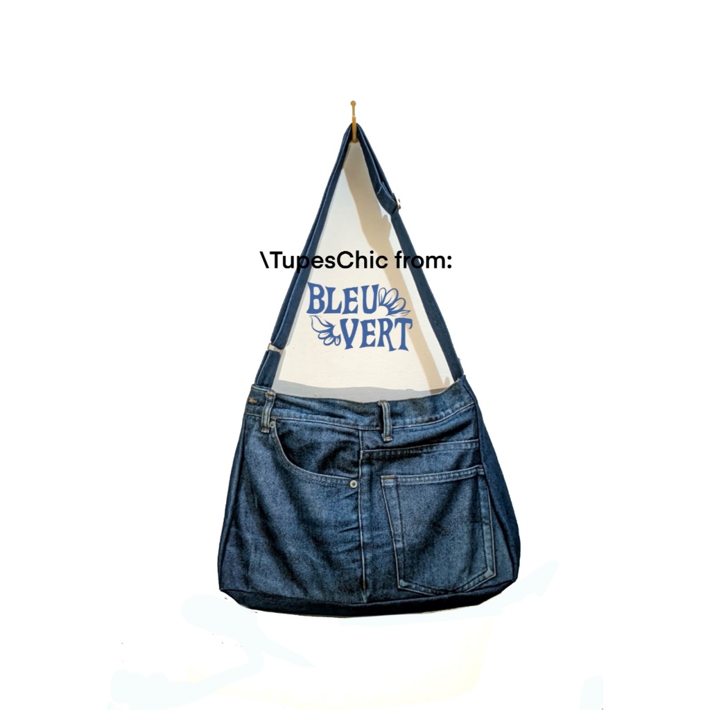 Sling Bag Denim / Jeans – Tas Selempang Kasual || Blue Vert