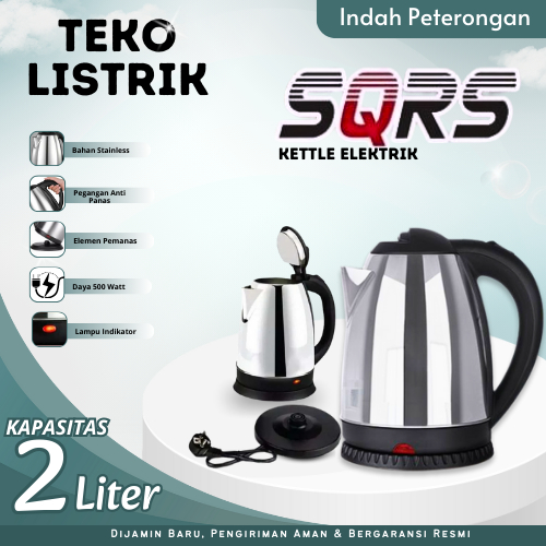 TEKO LISTRIK/KETTLE LISTRIK/PEMANAS AIR 2 LITER/Q2/VISHAL/SCARLETT/SQRS