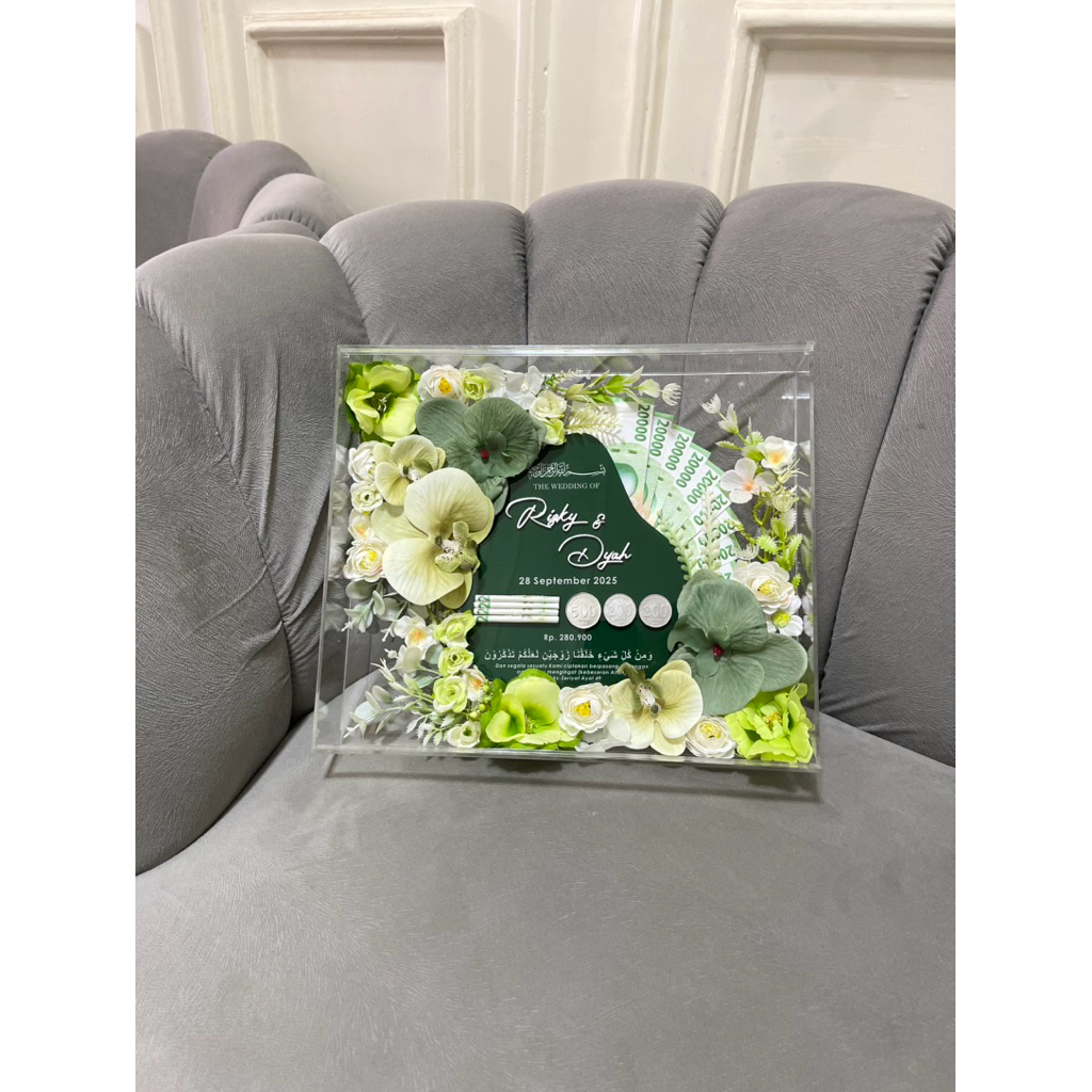 FULL AKRILIK mahar murah full bunga free desain