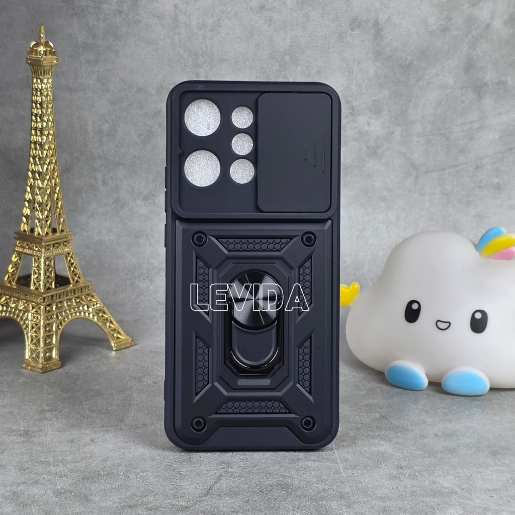 Oppo Reno 14 Oppo Reno 14 Pro Oppo Reno 14F Case Robot Slide Kamera Protect + Ringstand Black Oppo R