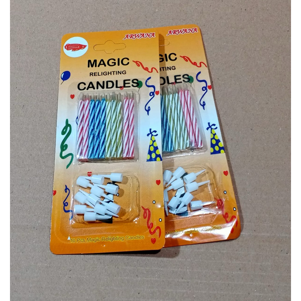 10pcs Lilin Ulang Tahun Magic/Lilin Ultah/Lilin Magic/Lilin Kue