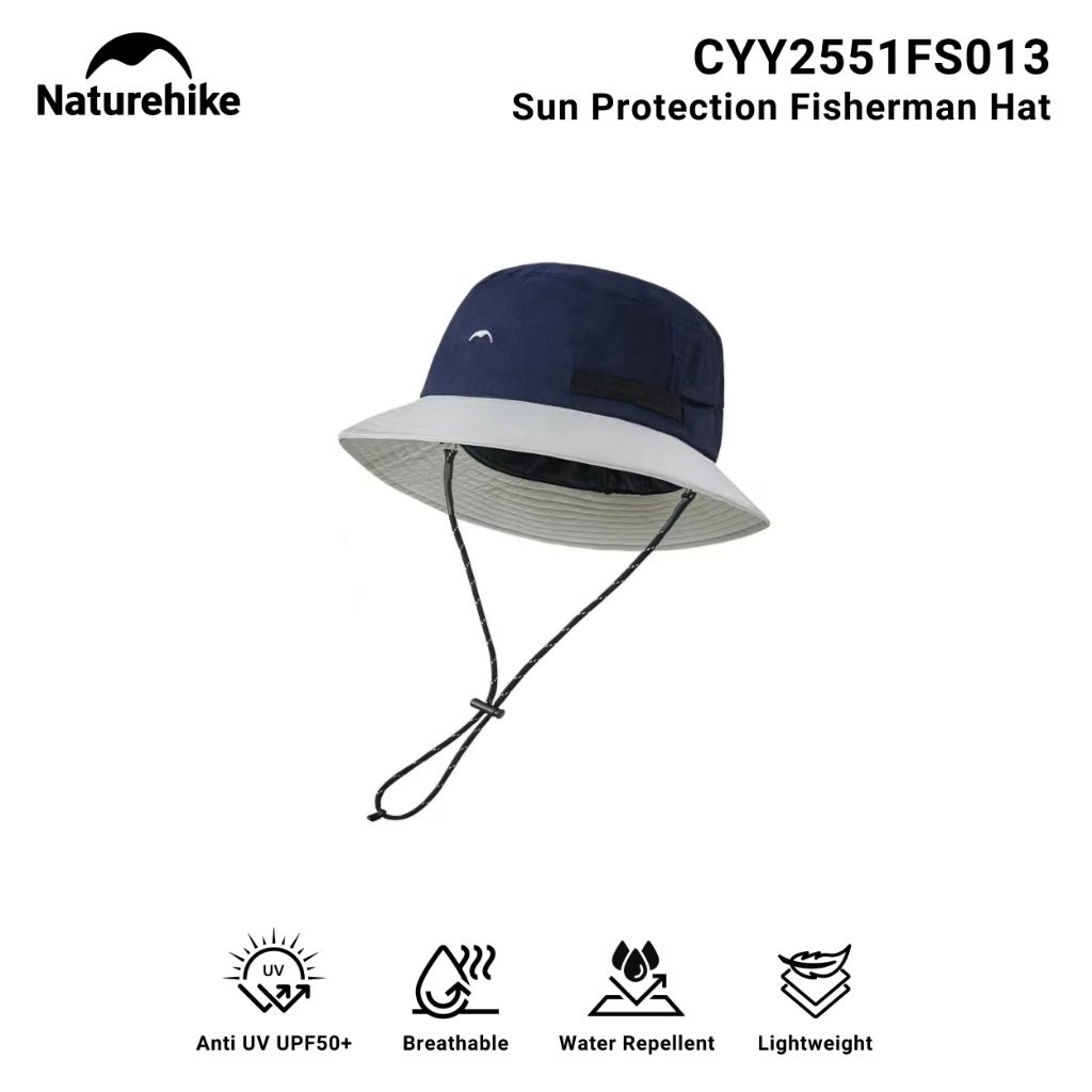 TOPI NATUREHIKE CYY2551FS013 SUN PROTECTION FISHERMAN BUCKET HAT TOPI LIPAT MEMANCING PENDAKI GUNUNG
