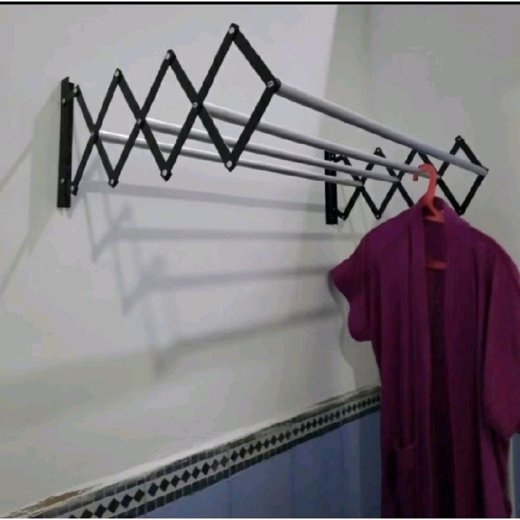 Jemuran lipat dinding jemuran handuk toilet  panjang 55cm