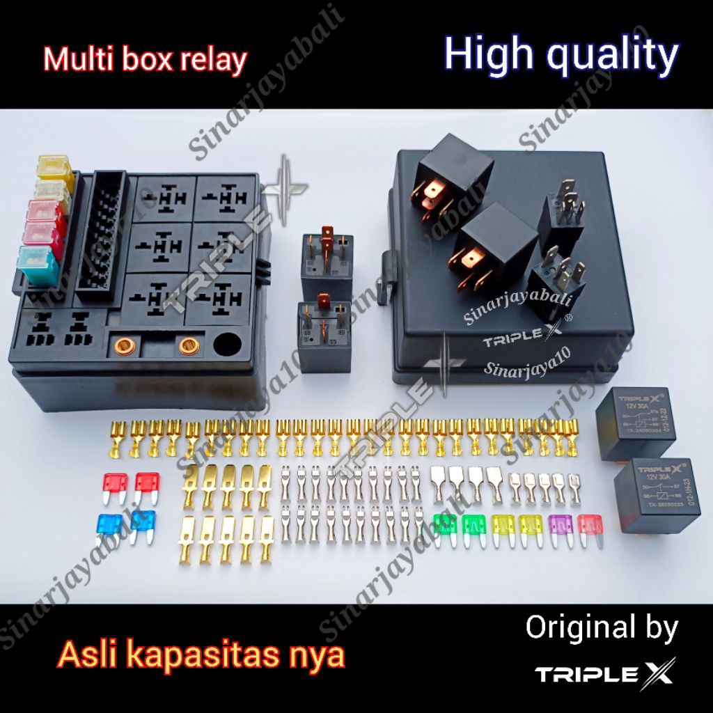 box relay kotak rilay sekring fuse rumah tempat rilai isi 8 multi universal mobil lampu kendaraan 12