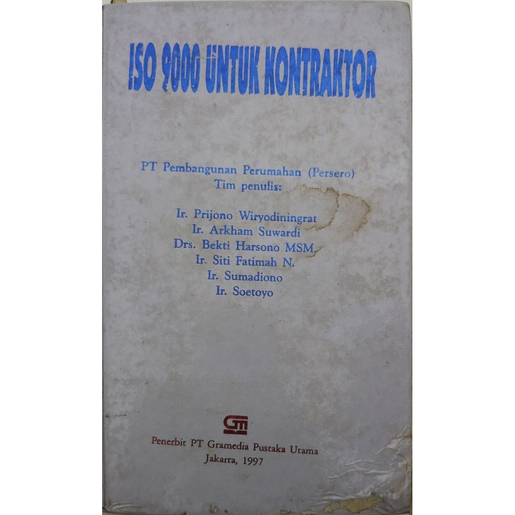 BUKU ISO 9000 UNTUK KONTRAKTOR BEKAS ORIGINAL