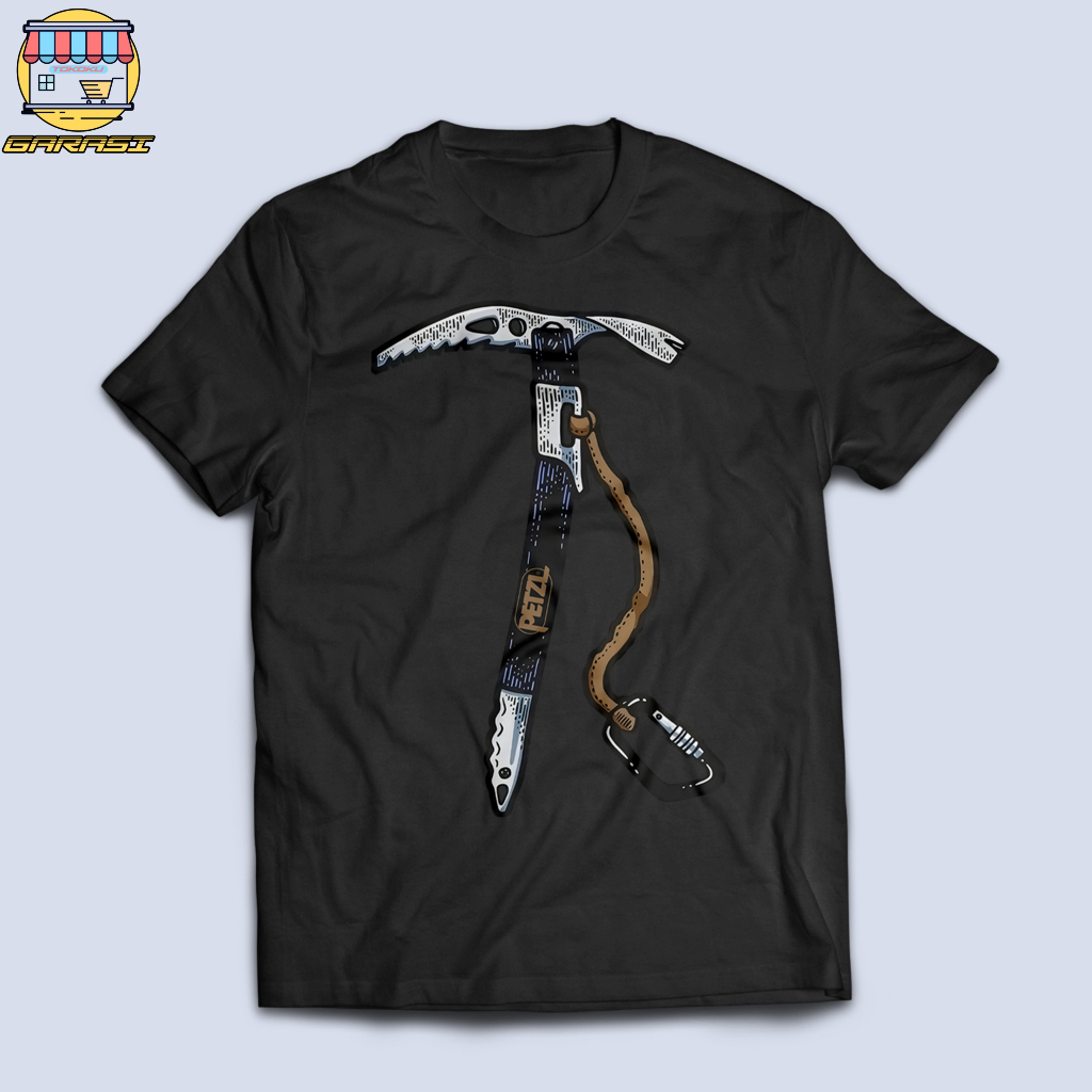garasi tokoku kaos pendaki gunung unisex pria dan wanita petzl logo depan 5 baju