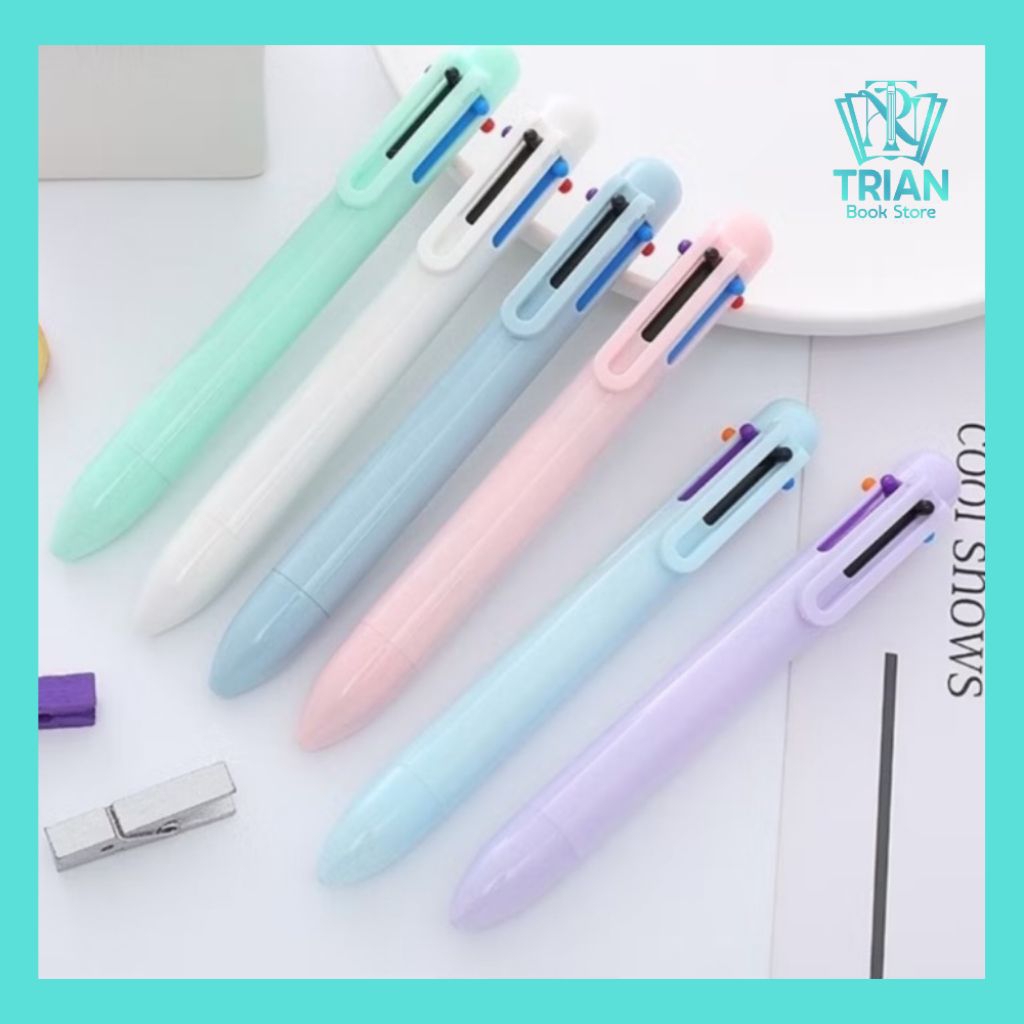 PULPEN MEKANIK 6 WARNA PENA MACARON AESTHETIC BOLPEN ALAT TULIS KANTOR SEKOLAH KULIAH